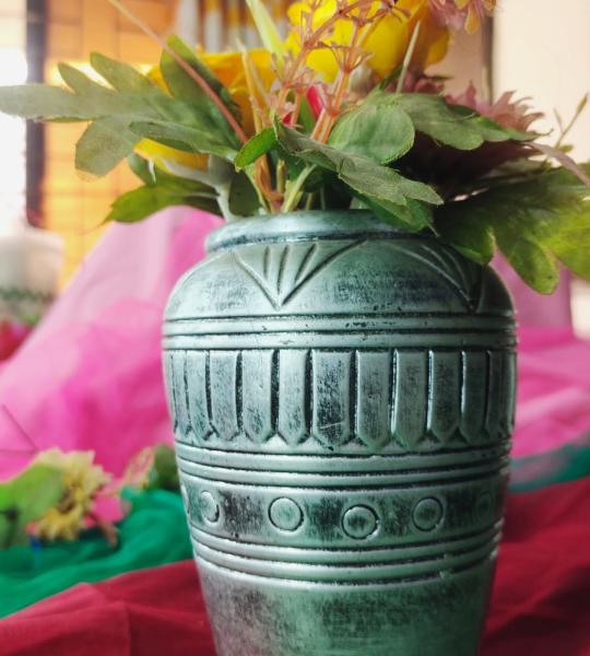Antique Silver Flower Vase
